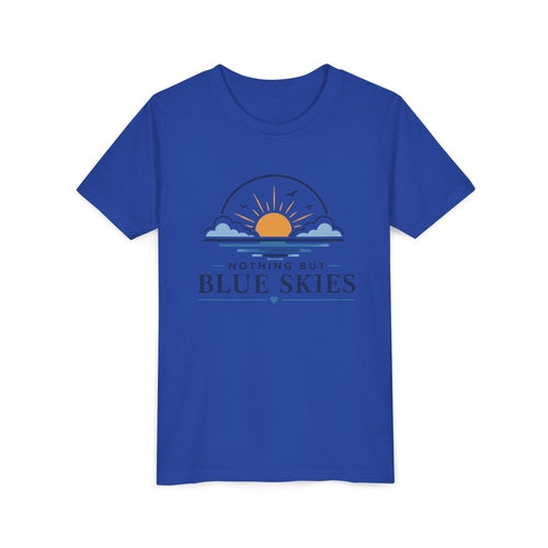 Youth Tee - "Nothing But Blue Skies" Sun & Clouds Graphic
