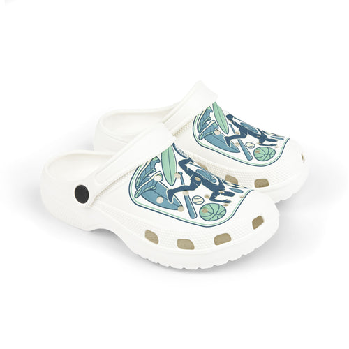 Kids Sports Pattern Foam Clogs