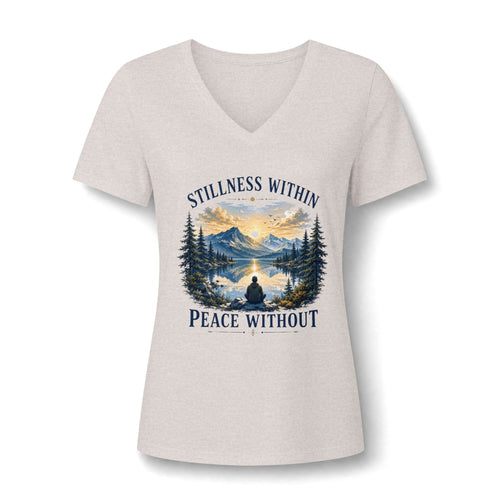 Stillness Within Graphic V-Neck Tee