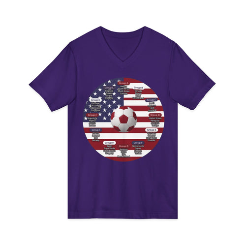 World Cup in America Soccer Flag V-Neck Tee