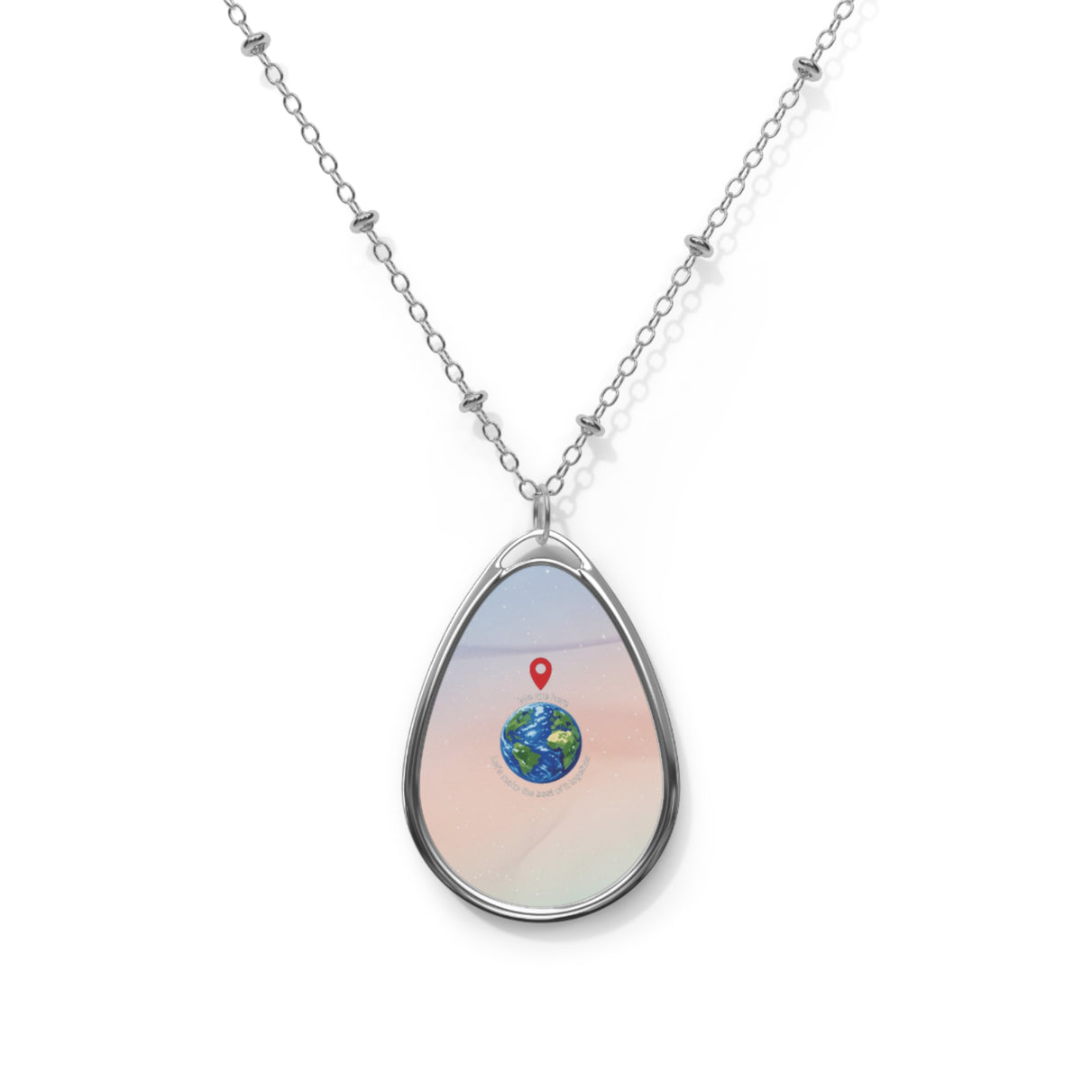 Elegant Oval Pendant Necklace 