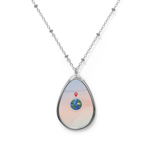 Elegant Oval Pendant Necklace 
