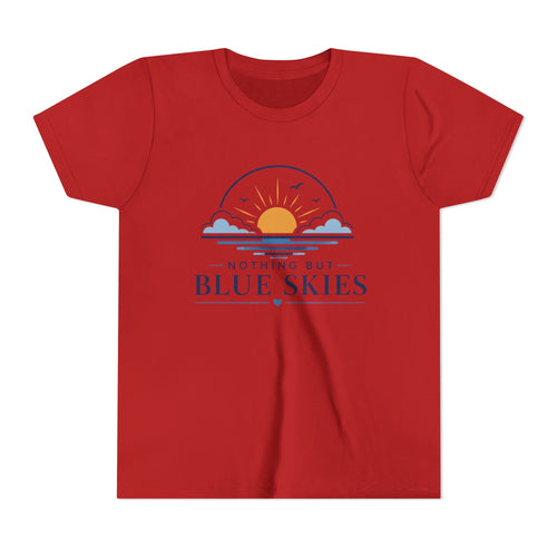Youth Tee - "Nothing But Blue Skies" Sun & Clouds Graphic