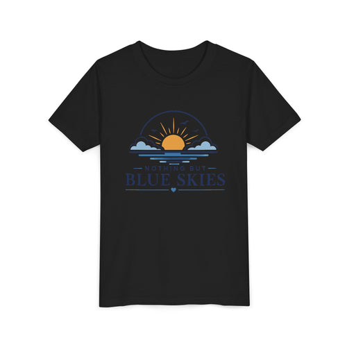 Youth Tee - "Nothing But Blue Skies" Sun & Clouds Graphic