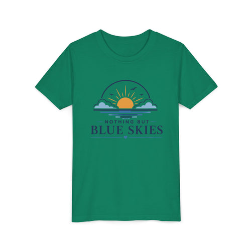 Youth Tee - "Nothing But Blue Skies" Sun & Clouds Graphic
