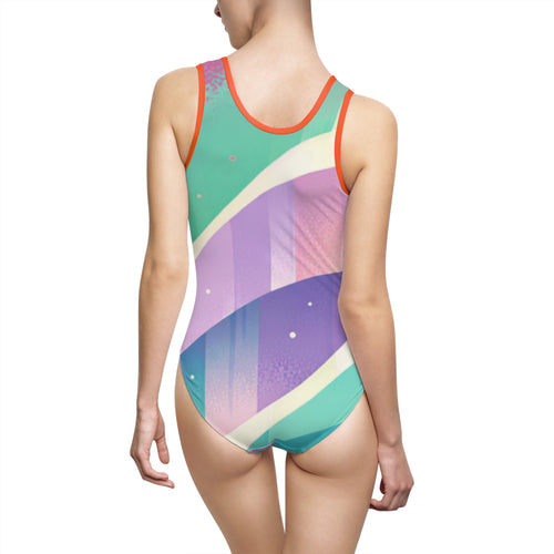 Pastel Wave One-Piece Swimsuit