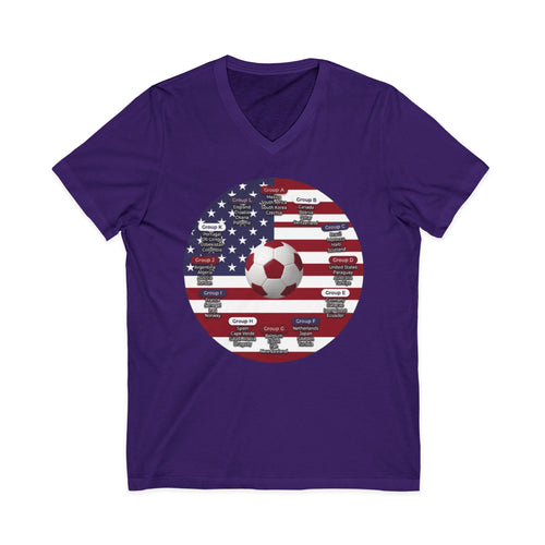 World Cup in America Soccer Flag V-Neck Tee