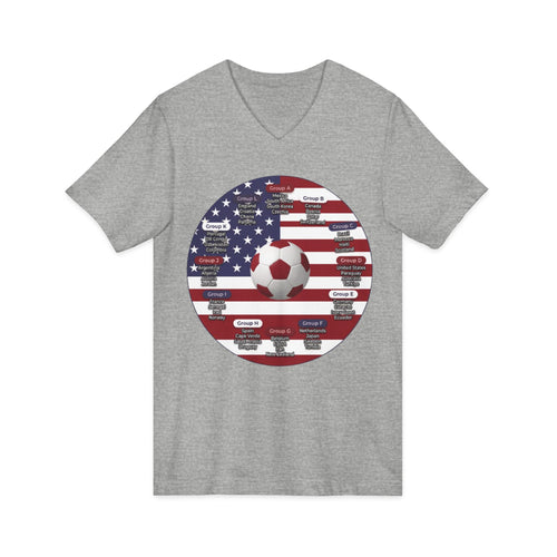 World Cup in America Soccer Flag V-Neck Tee