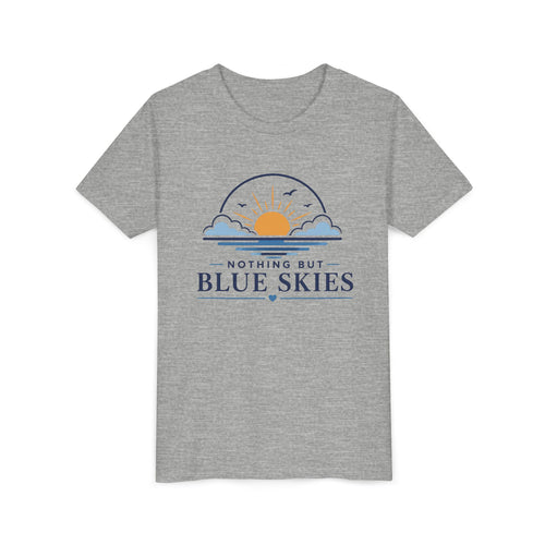 Youth Tee - "Nothing But Blue Skies" Sun & Clouds Graphic