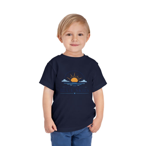 Toddler Tee — "Nothing But Blue Skies" Sunrise Graphic