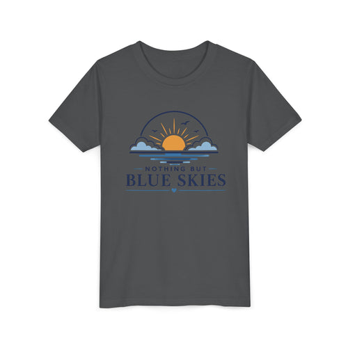 Youth Tee - "Nothing But Blue Skies" Sun & Clouds Graphic