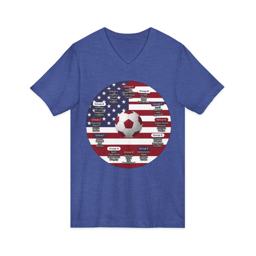 World Cup in America Soccer Flag V-Neck Tee