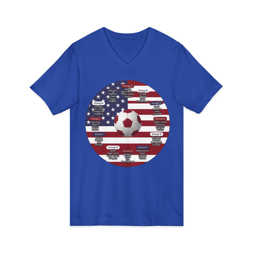 World Cup in America Soccer Flag V-Neck Tee