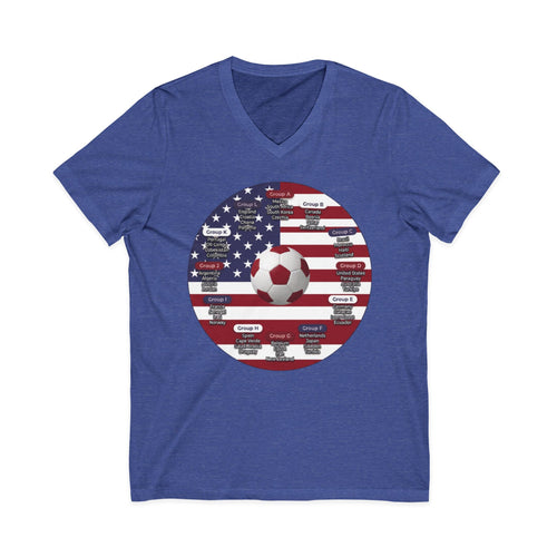 World Cup in America Soccer Flag V-Neck Tee