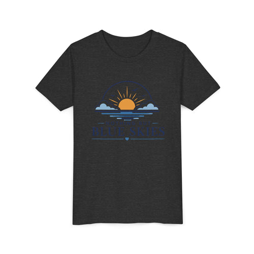 Youth Tee - "Nothing But Blue Skies" Sun & Clouds Graphic