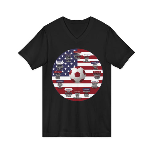 World Cup in America Soccer Flag V-Neck Tee