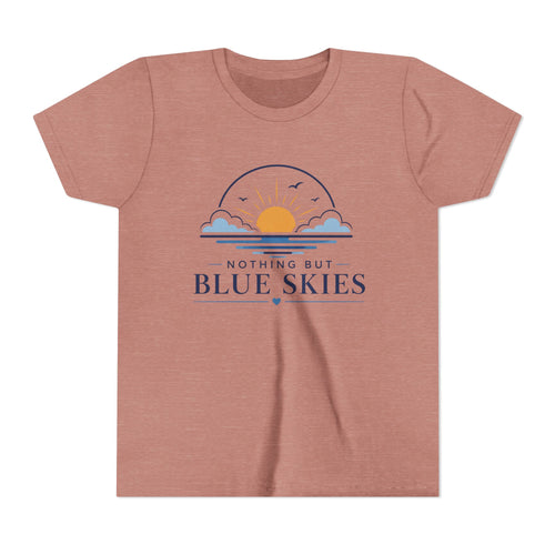 Youth Tee - "Nothing But Blue Skies" Sun & Clouds Graphic