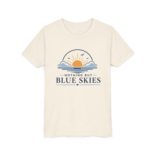 Youth Tee - "Nothing But Blue Skies" Sun & Clouds Graphic