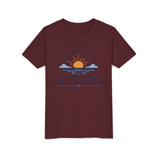 Youth Tee - "Nothing But Blue Skies" Sun & Clouds Graphic