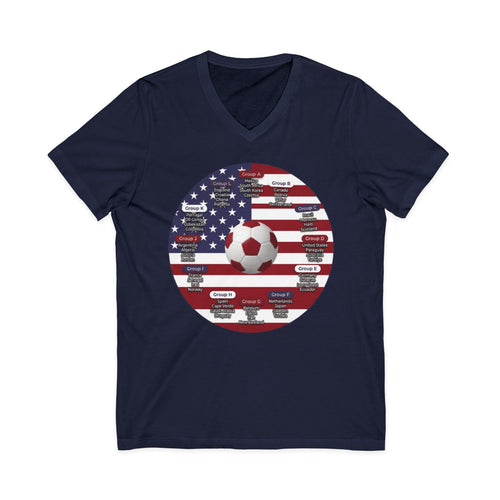 World Cup in America Soccer Flag V-Neck Tee