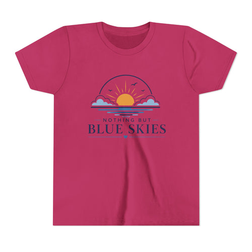 Youth Tee - "Nothing But Blue Skies" Sun & Clouds Graphic