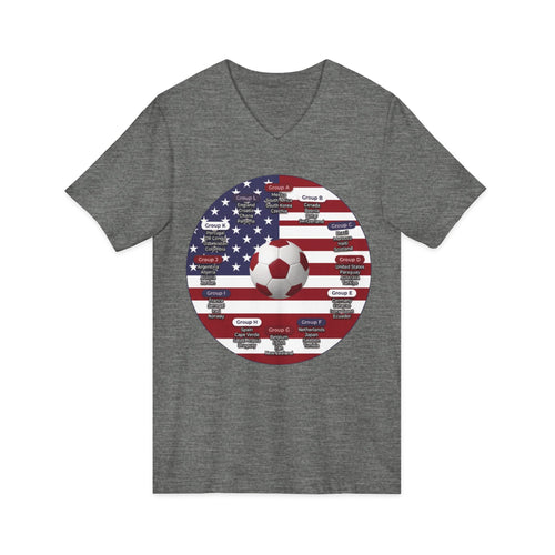 World Cup in America Soccer Flag V-Neck Tee