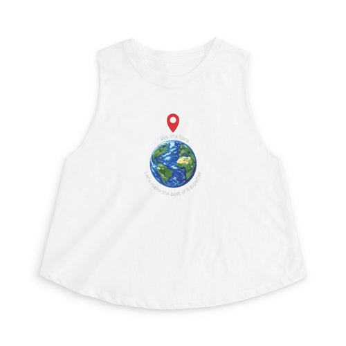 Women's Crop Top with we are here image