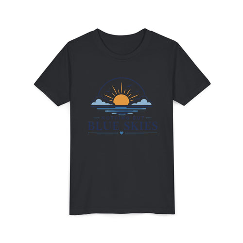 Youth Tee - "Nothing But Blue Skies" Sun & Clouds Graphic