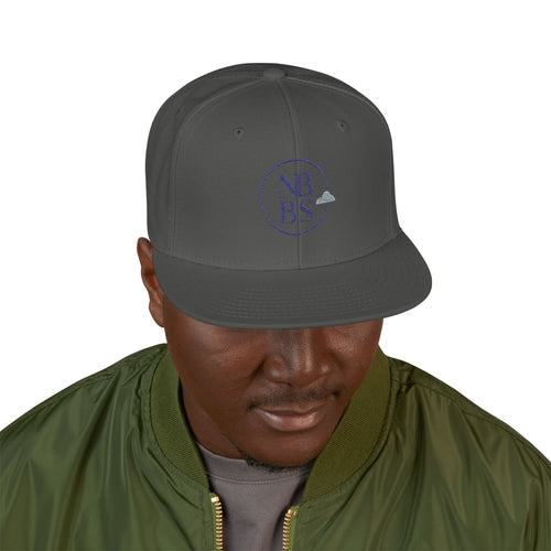 Embroidered Skull & Cloud Snapback Hat