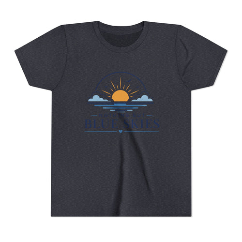 Youth Tee - "Nothing But Blue Skies" Sun & Clouds Graphic