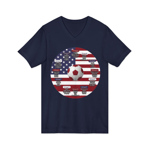 World Cup in America Soccer Flag V-Neck Tee