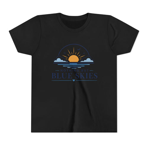 Youth Tee - "Nothing But Blue Skies" Sun & Clouds Graphic
