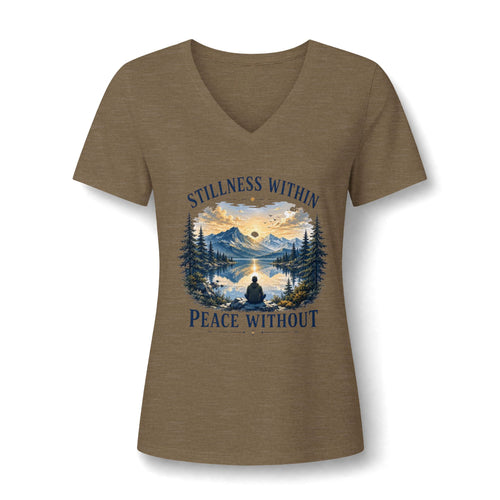 Stillness Within Graphic V-Neck Tee