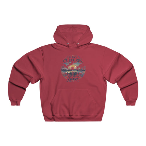 Hoodie — "Many Cultures, One Love" Vintage Travel Forest Graphic