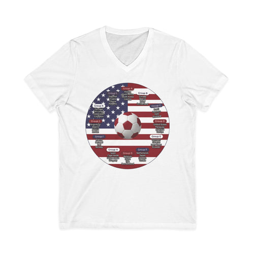 World Cup in America Soccer Flag V-Neck Tee