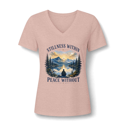 Stillness Within Graphic V-Neck Tee