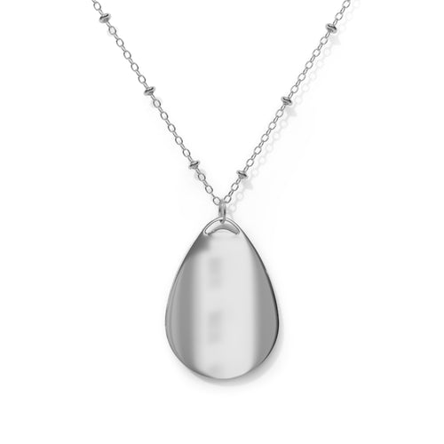 Iridescent Teardrop Oval Necklace