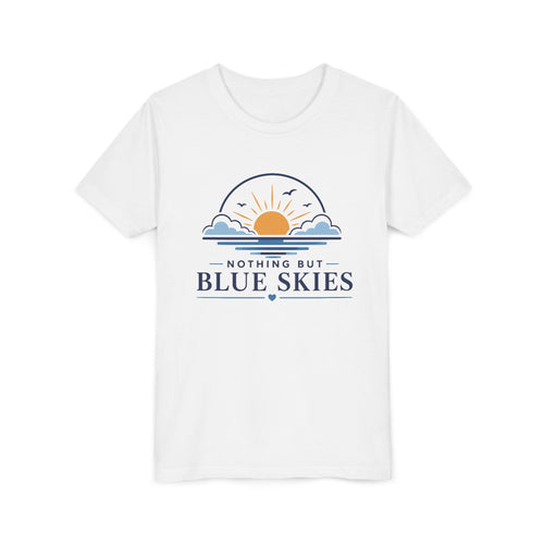 Youth Tee - "Nothing But Blue Skies" Sun & Clouds Graphic