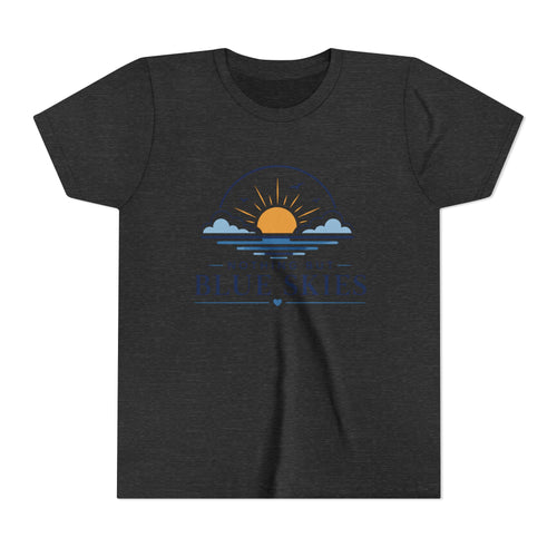 Youth Tee - "Nothing But Blue Skies" Sun & Clouds Graphic