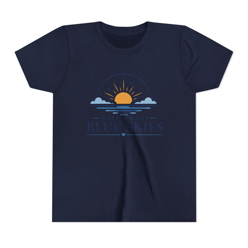 Youth Tee - "Nothing But Blue Skies" Sun & Clouds Graphic
