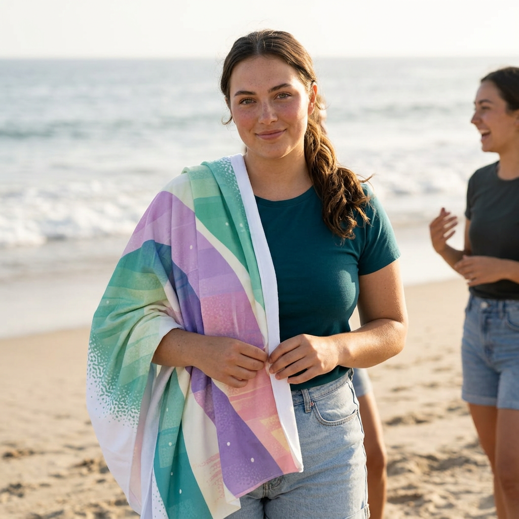 Pastel Striped Beach Towel    