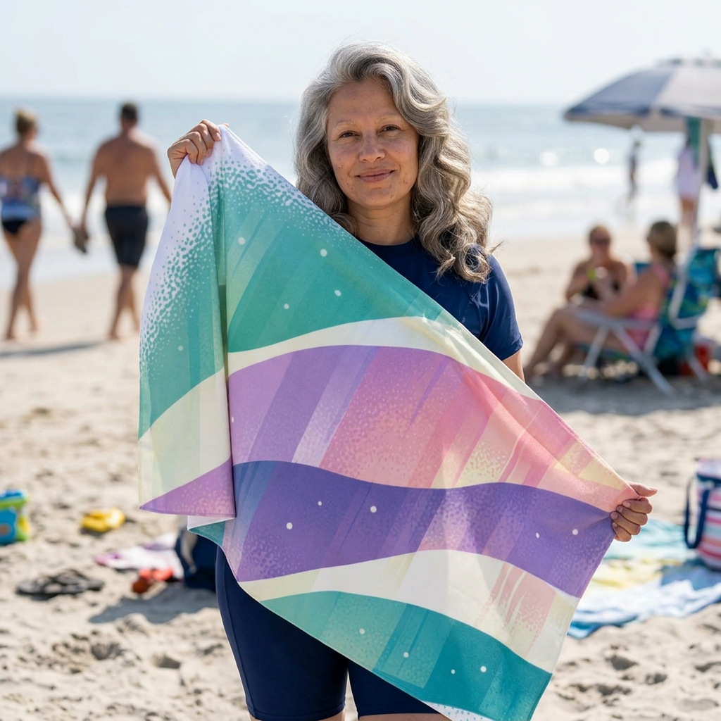 Pastel Striped Beach Towel    