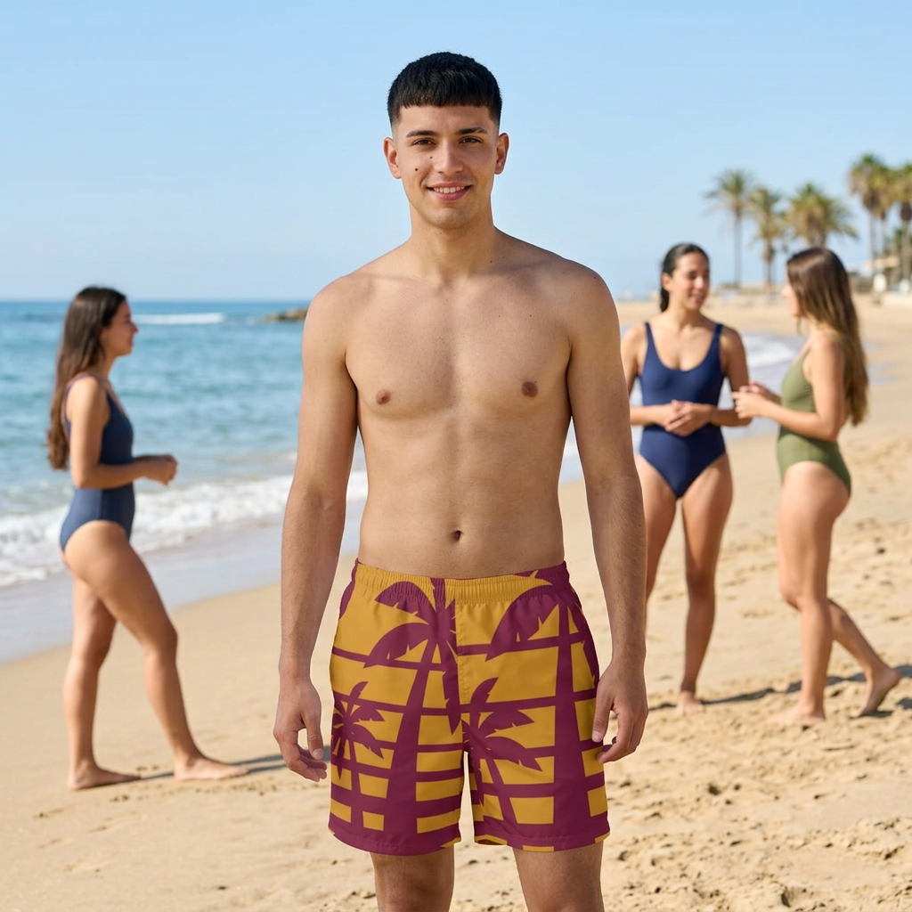 Men's Elastic Beach Shorts AOP