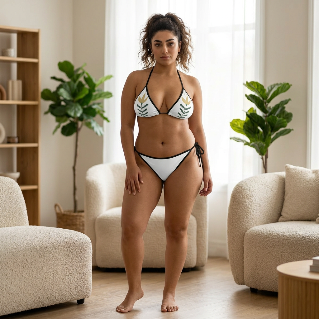 Floral Leaf Triangle Bikini   