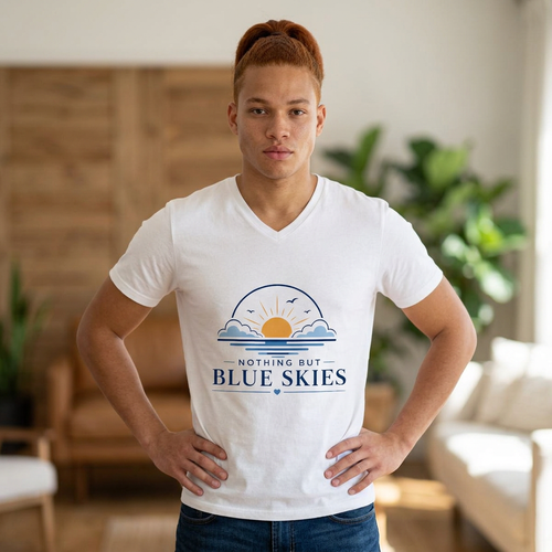 Nothing But Blue Skies V-Neck Tee