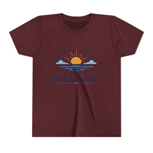 Youth Tee - "Nothing But Blue Skies" Sun & Clouds Graphic