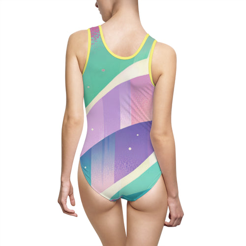 Pastel Wave One-Piece Swimsuit