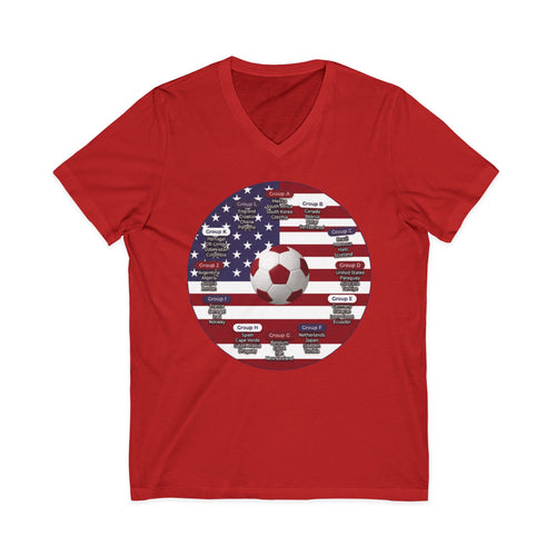 World Cup in America Soccer Flag V-Neck Tee