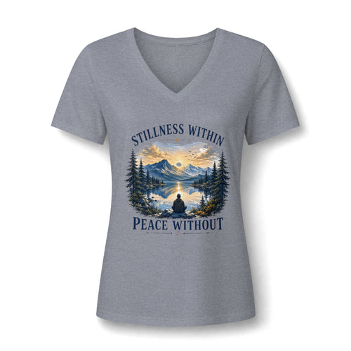 Stillness Within Graphic V-Neck Tee