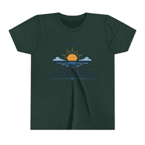 Youth Tee - "Nothing But Blue Skies" Sun & Clouds Graphic